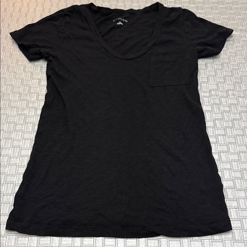 Caslon Black V-Neck Pocket Tee XS Soft Modal Blend